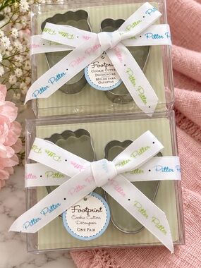 Kate Aspen baby feet footprint pair Pitter Patter cookie cutters 2 sets of 2